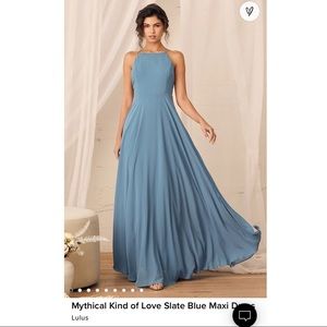 Lulus Mythical Kind of Love Slate Blue Maxi Dress (Bridesmaid dress)
